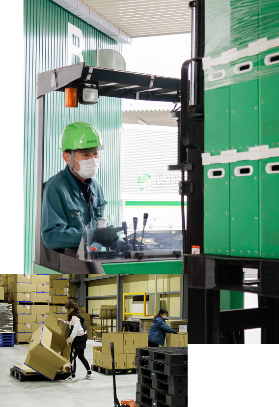 画像：倉庫作業の様子